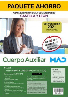 paquete ahorro auxiliar administrativo castilla y leon