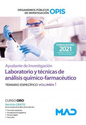 ayudante de investigacion de los organismos publicos de investigacion laboratorio y tecnicas de analisis quimico farmaceutico